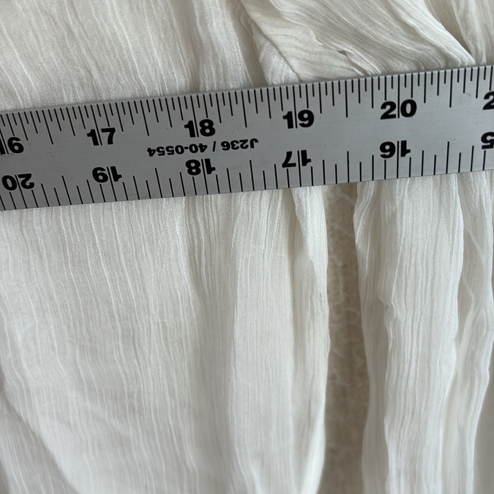 J. Crew Ruffle button-up shirt in crinkle chiffon Womens 0 Ivory‎ - Picture 6 of 9